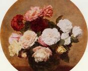 亨利 方丹 拉图尔 : A Large Bouquet of Roses
